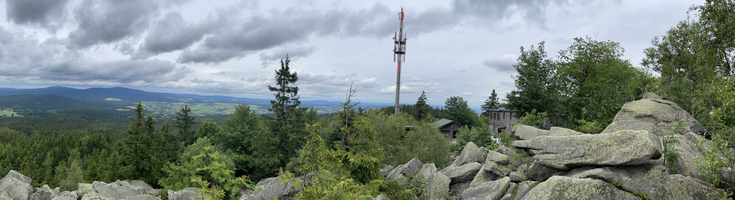 Panorama Bild über das Fichtelgebirge von der Kösseine aus fotografiert