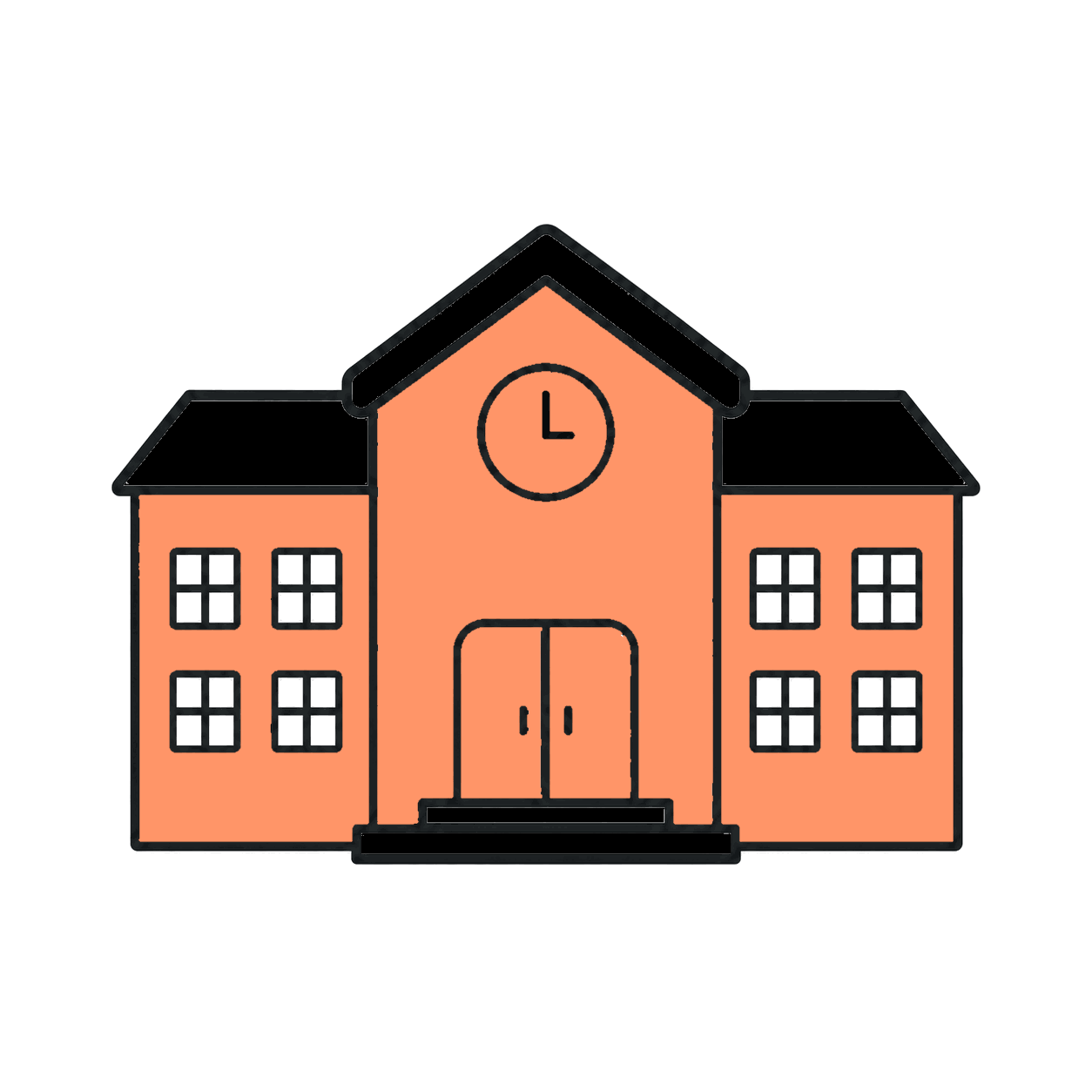 Icon für Grundschule, Schulhaus orange